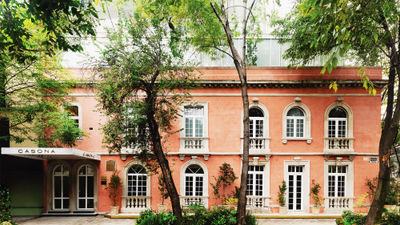 The Casona Roma Norte's grand mansion, or casona, is a protected historical building, down to its signature pink exterior.