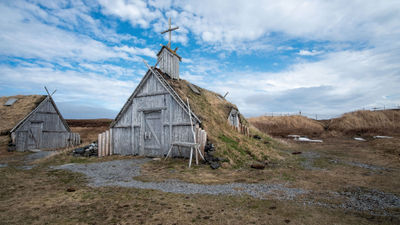 A reconstructed Viking settlement in L'Anse aux Meadows.