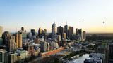 The city skyline of Melbourne, Australia.