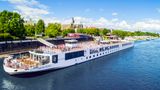 The Viking Beyla sailing the Elbe River in Magdeburg, Germany.