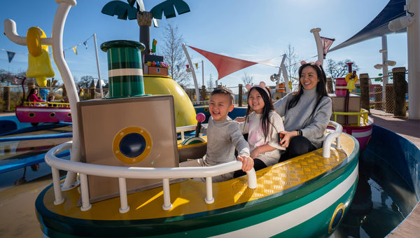 Granddad Dog’s Pirate Boat Ride at the Peppa Pig Theme Park. Granddad Dog’s Pirate Boat Ride at the Peppa Pig Theme Park.