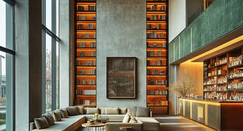 A rendering of the lobby bar at the HQ Hotel Sao Paolo, which is on track to open in 2028.