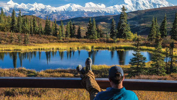 The view of the backcountry from Camp Denali, a wilderness lodge that's been in operation since before Alaska became a state.