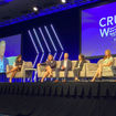 Sales executive “masterminds” from major cruise lines fielded both sales and personal questions at CruiseWorld during the Masterminds panel. From left, moderator and Travel Weekly editor in chief Arnie Weissmann; Jennifer Suarez, Celebrity Cruises; Carmen Roig, Princess Cruises; Kirk Neal, Carnival Cruise Line; Wendy Whitener, MSC Cruises; Vicki Freed, Royal Caribbean; Rob Coleman, Holland American Line; and John Chernesky, Norwegian Cruise Line.