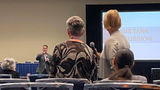 Scenic Group USA's Ken Muskat speaks to travel advisor Joanne Parker about the advantages of getting out of her comfort zone during the CruiseWorld Think Tank session Wednesday.