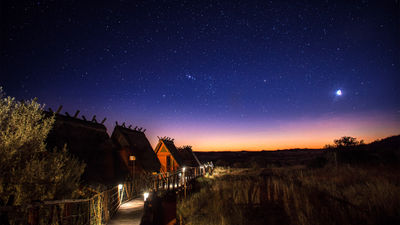 While stargazing, guests at South Africa's Xaus Lodge hear stories about how celestial navigation shaped migration routes and ancient survival techniques.