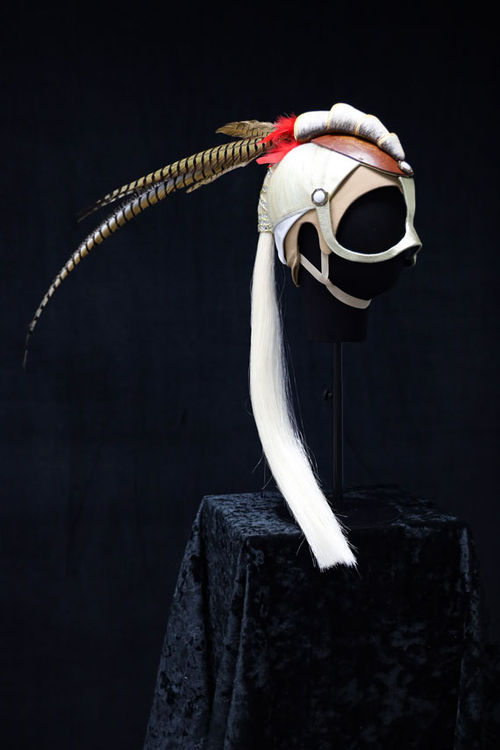 The HooDan warrior’s headpiece on display at "Stories From Backstage: Cirque du Soleil in Las Vegas" at City Hall through May 1. The HooDan warrior’s headpiece on display at "Stories From Backstage: Cirque du Soleil in Las Vegas" at City Hall through May 1.