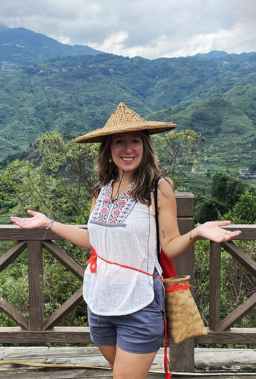 The writer wearing a bamboo hat, which came in handy once it started raining. The writer wearing a bamboo hat, which came in handy once it started raining.
