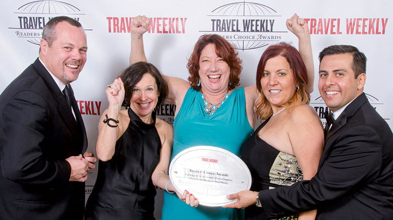 Winners in each of 67 categories, spanning the airline, car, hospitality, rail, GDS, agent education, tour, cruise, destination and theme park sectors, were presented their awards at a gala dinner and ceremony on Dec. 16 at the Plaza Hotel in New York. Pictured here, Viking's Rob Huffman, Cindy Zalesky and Michele Saegesser, Cruise Planners' Vicky Garcia and Viking's Erik De La Cruz.
